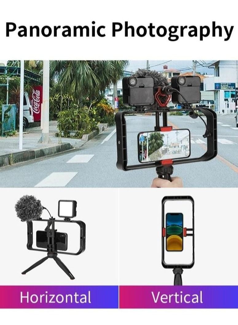 Jmary MT33 Mobile Phone Vlogging Filmmaking Cage Stabilizer with Tripod - Image 5