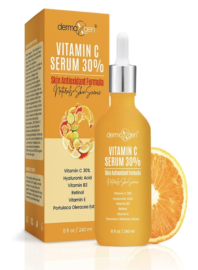dermaxgen 30% Vitamin C Serum (8 Fl Oz Pure Organic Anti- Wrinkle + Hyaluronic Acid + Retinol + Vitamin E + Vitamin B, Facial Serum For Anti-aging, Wrinkles, And Fine Lines. - Image 1