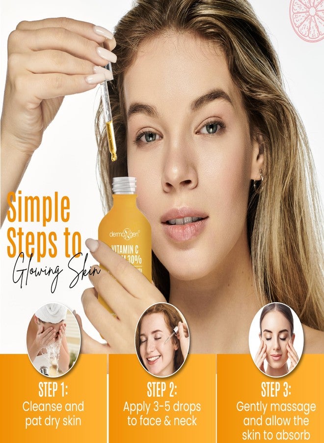 dermaxgen 30% Vitamin C Serum (8 Fl Oz Pure Organic Anti- Wrinkle + Hyaluronic Acid + Retinol + Vitamin E + Vitamin B, Facial Serum For Anti-aging, Wrinkles, And Fine Lines. - Image 5