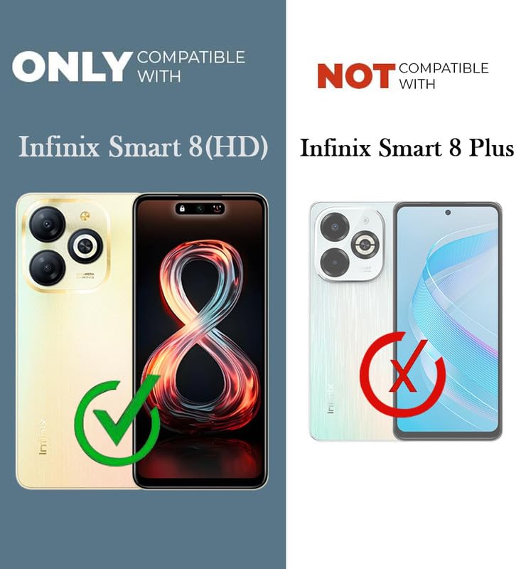 Jkobi Back Cover Case for Infinix Smart 8 HD (Shockproof with Polycarbonate Clear Panel | Professional Black) - Image 4