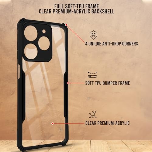 Jkobi Back Cover Case for Infinix Smart 8 HD (Shockproof with Polycarbonate Clear Panel | Professional Black) - Image 2