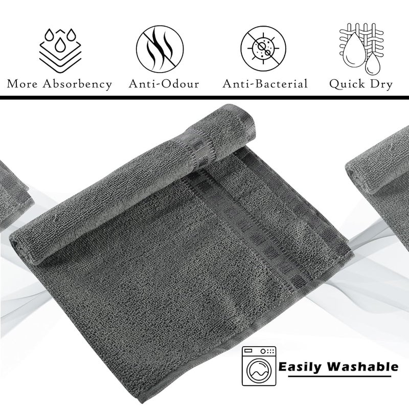 Kuber Industries Kuber Industries Pack of 5 Cotton HandFace Towels For Men Women Easily Washable Workout Gym Napkins For Men Pocket Towel Grey  - Image 5
