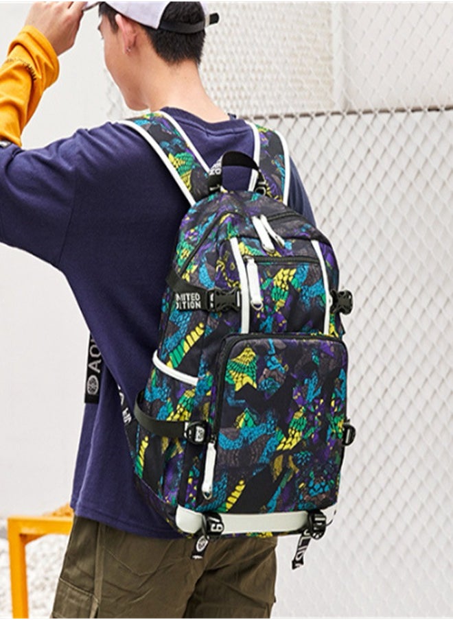 Generic - Student Bookbag Printed Waterproof Outdoor Travel Double Backpack - Image 1
