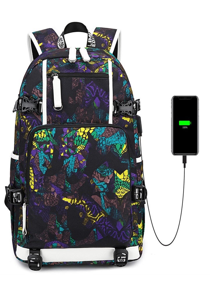 Generic - Student Bookbag Printed Waterproof Outdoor Travel Double Backpack - Image 1