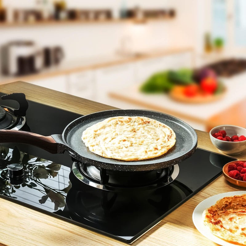 SENSARTE Nonstick Crepe Pan, Swiss Granite Coating Dosa Pan Pancake Flat Skillet Tawa Griddle 12-Inch with Stay-Cool Handle, Induction Compatible - Image 5