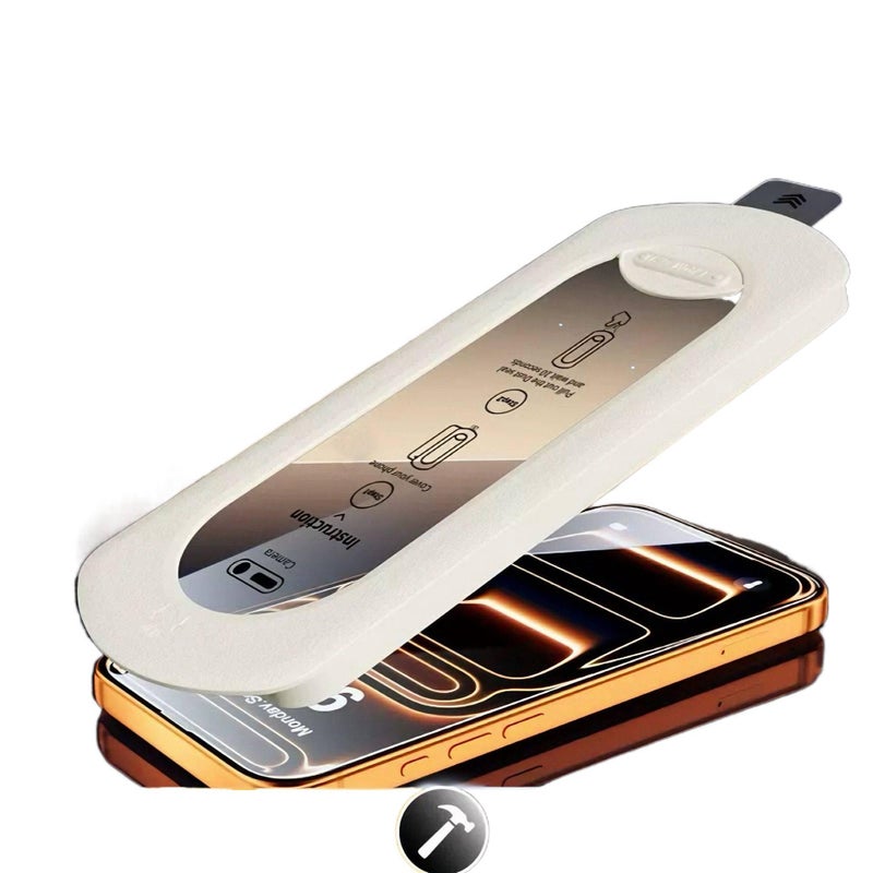 MS غطاء هاتف بGlass لـ iPhone 16 / 16 Plus / 16 Pro / 16 Pro Max مع مقاوم للبصمات والحماية من السقوط مع مقاوم للصدمات مع مقاوم للغبار مع مقاوم للانفجار باللون شفاف - Image 2
