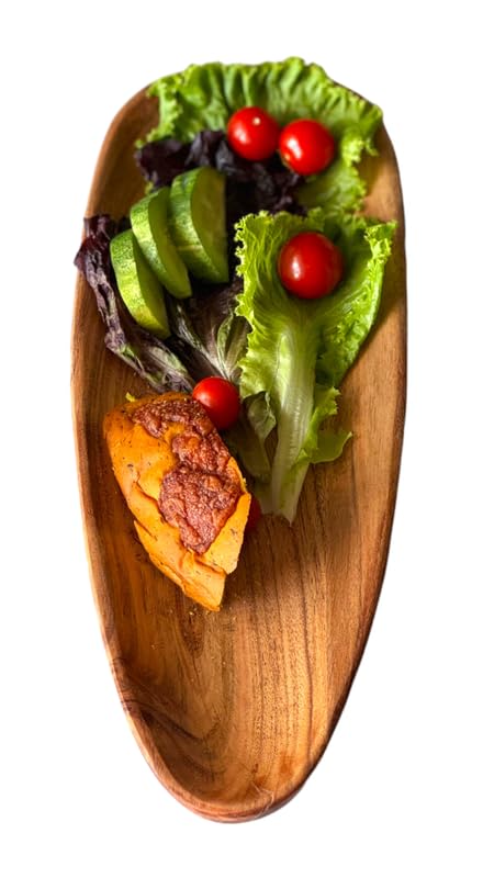 appeasy Wooden Platter | Wooden Serving Tray | Appetizer Plate | Snacks Serving Plate for Home Kitchen and Cafe Restaurant (Pack of 1) - Image 3