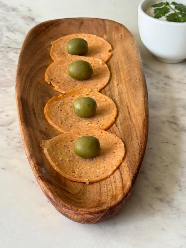 appeasy Wooden Platter | Wooden Serving Tray | Appetizer Plate | Snacks Serving Plate for Home Kitchen and Cafe Restaurant (Pack of 1) - Image 1