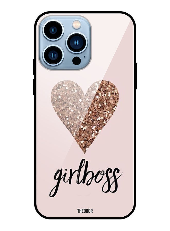 Theodor Protective Tempered Glass Case Cover For Apple iPhone 13 Pro Girls Boss & Heart - Image 1