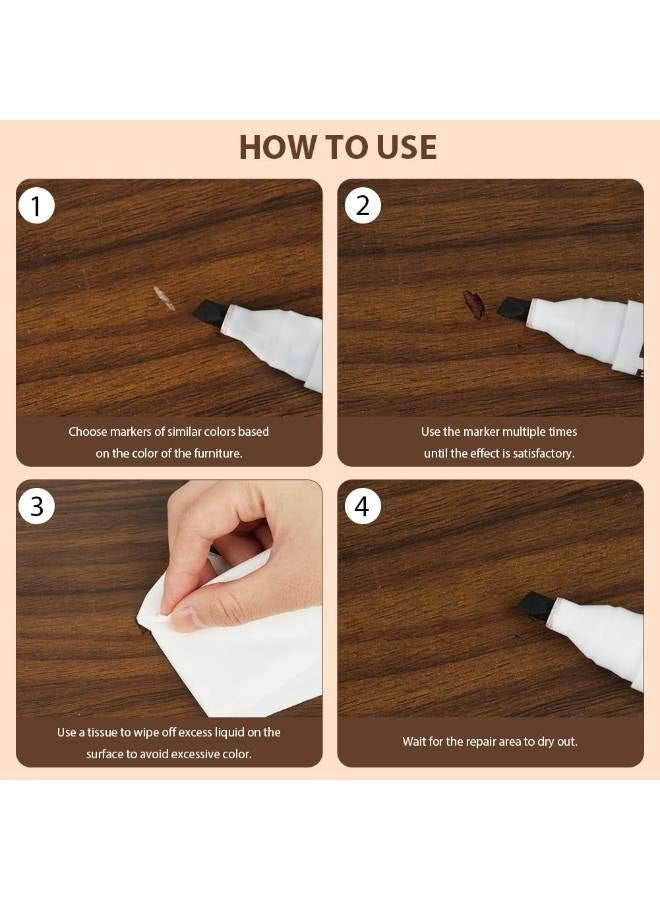 Furniture Repair Kit, Wood Markers and Wax Sticks with Sharpener Kit for Stains, Scratches, Wood Floors, Tables, Carpenters, Bedposts, Touch Ups and Cover Ups - Image 5
