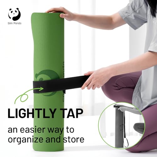 Slim Panda Yoga Mat Strap Slap Band, One Snap Keeps Mats Tightly Rolled, Heavy-Duty Clasp Fits Most Size Mats(24" L X 2" W, Mat Not Included) - Image 2