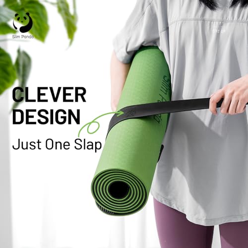 Slim Panda Yoga Mat Strap Slap Band, One Snap Keeps Mats Tightly Rolled, Heavy-Duty Clasp Fits Most Size Mats(24" L X 2" W, Mat Not Included) - Image 3