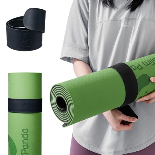 Slim Panda Yoga Mat Strap Slap Band, One Snap Keeps Mats Tightly Rolled, Heavy-Duty Clasp Fits Most Size Mats(24" L X 2" W, Mat Not Included) - Image 1