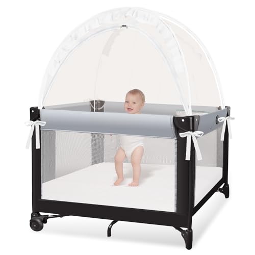 Zkaitoy Crib Tent Crib Net to Keep Baby in Stop Baby from Climbing Out of Cribs Pop Up Cribs Tent with Durable Breathable Net Double Zipper Strong Rods Installation Convenience - Image 1