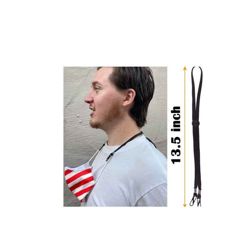 SOLARAE Children's lanyard, Mask Lanyard for Kids/Adults, Adjustable Length Face Lanyard with Clips at Both Ends, Neck Brace and Ear Protection, Children's Lanyard for Suitable School Outdoor Sports - Image 2