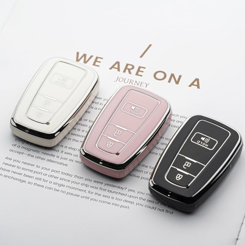 Tautrophen Key Fob Cover Compatible with Toyota 4Runner 2016-2024 RAV4 Camry Prius Prado Smart Key - Image 5