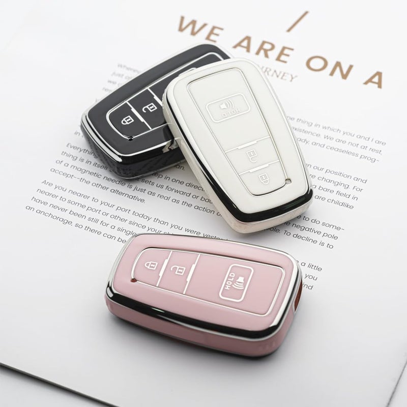 Tautrophen Key Fob Cover Compatible with Toyota 4Runner 2016-2024 RAV4 Camry Prius Prado Smart Key - Image 4
