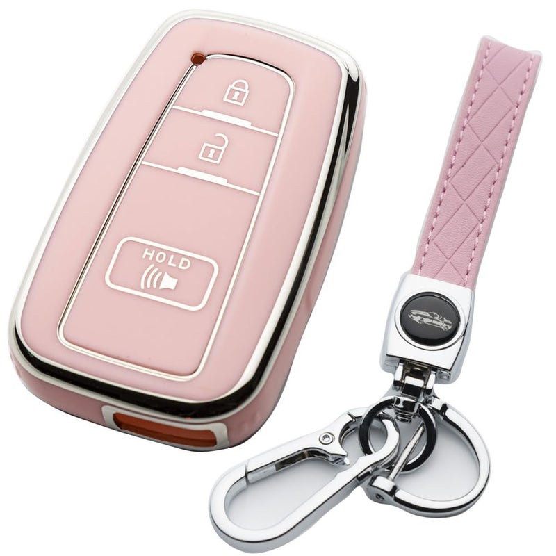 Tautrophen Key Fob Cover Compatible with Toyota 4Runner 2016-2024 RAV4 Camry Prius Prado Smart Key - Image 1