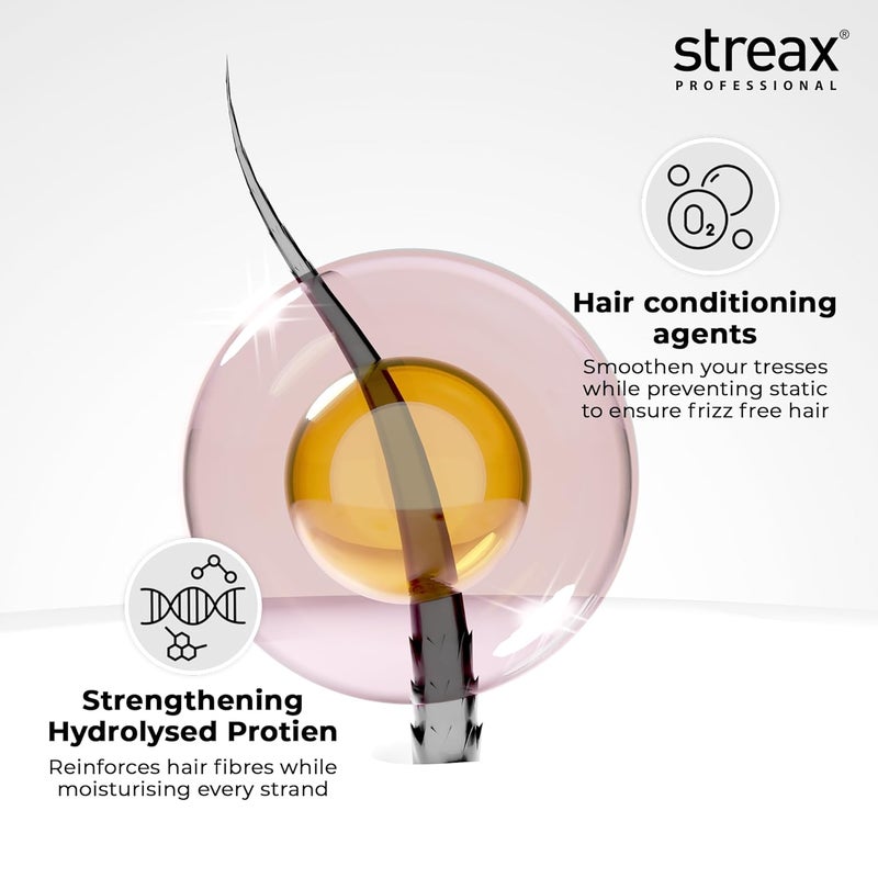 Streax Professional كريم فرد الشعر ستريكس برو مائل 500 مل - Image 3