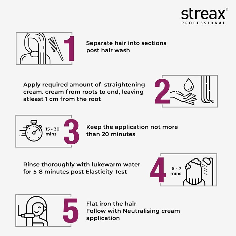 Streax Professional كريم فرد الشعر ستريكس برو مائل 500 مل - Image 5