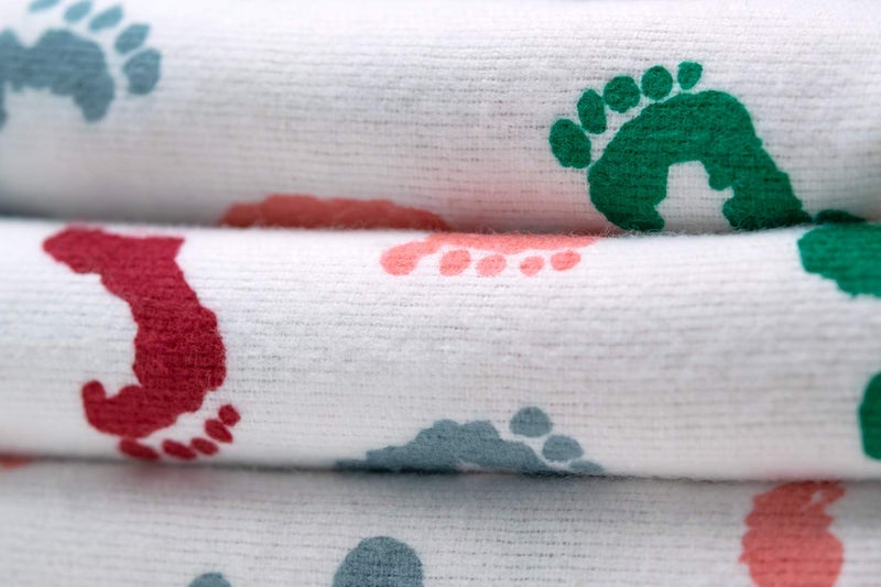 pill thing Baby Swaddle Hospital Blanket 3 Pack, Large Nursery Receiving Wrap, Unisex Boy Girl, 100% Soft Cotton Swaddles Newborn for Comforting, Durable Hospital Quality (Baby Feet, 3 Pack) - Image 3