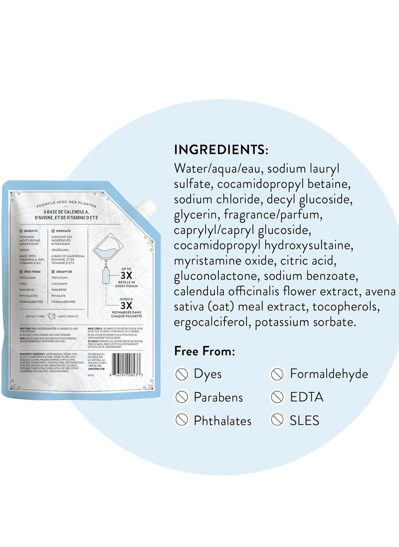 J.R.WATKINS J.R. Watkins Gel Hand Soap Refill, Moisturizing Hand Wash, All Natural, Alcohol-Free, Cruelty-Free, USA Made, Ocean Breeze, 34 Fl Oz, 3 Pack  - Image 4