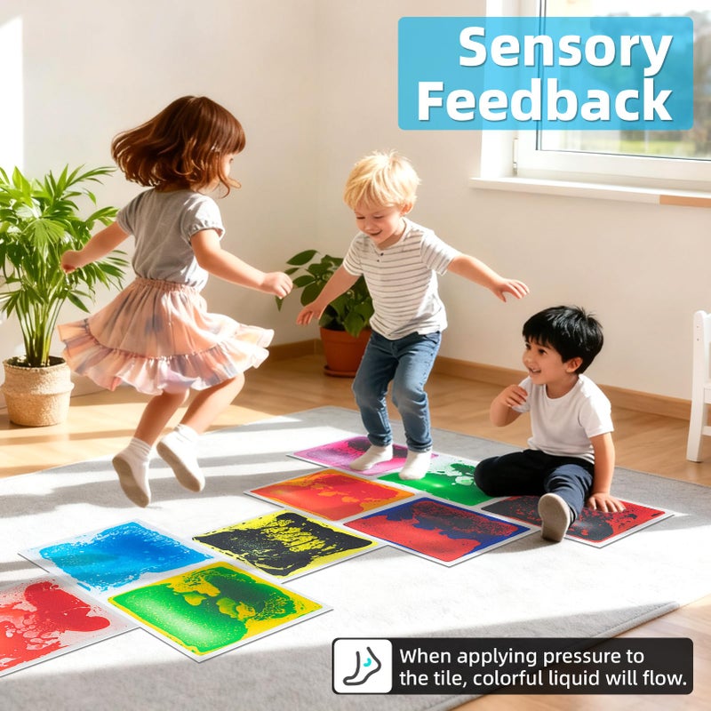 Art3d Liquid Fusion Activity Play Centers for Children, Toddler, Teens, 12" X 12" Pack of 9 Tiles - Image 5