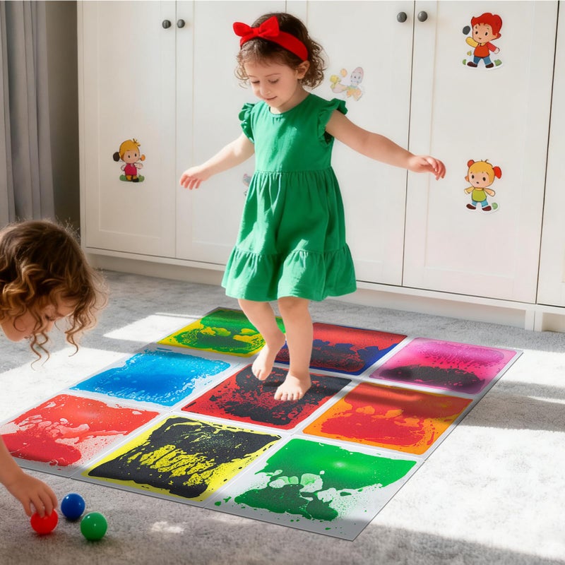 Art3d Liquid Fusion Activity Play Centers for Children, Toddler, Teens, 12" X 12" Pack of 9 Tiles - Image 2