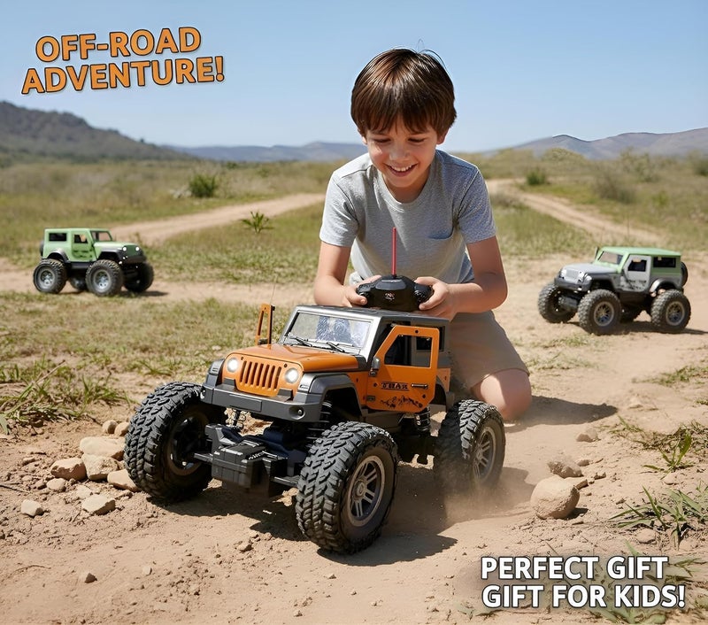 Brand Conquer Remote Control Off Road Car for Kids, Rechargeable Thar Toy with Mist Spray, Openable Doors, Front LED, Shock Absorbers, 2WD, Mobile Connect, USB-C Port & 75ft Range (Thar Black) - Image 2