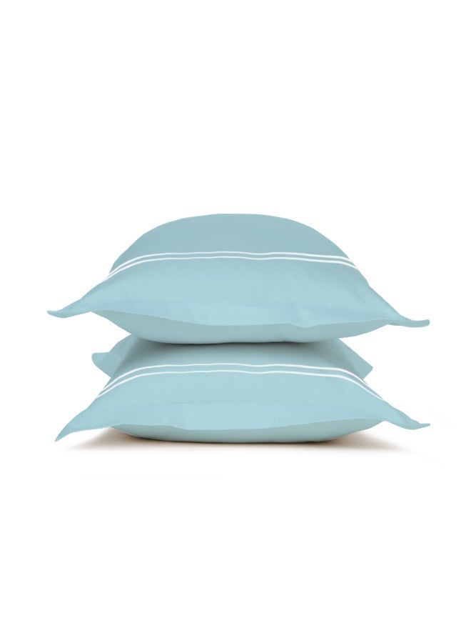 MULBERRY LIVING أغطية وسائد قطنية %   بلون أزرق سماوي عبوة من قطعتين  ×  سم - Image 2
