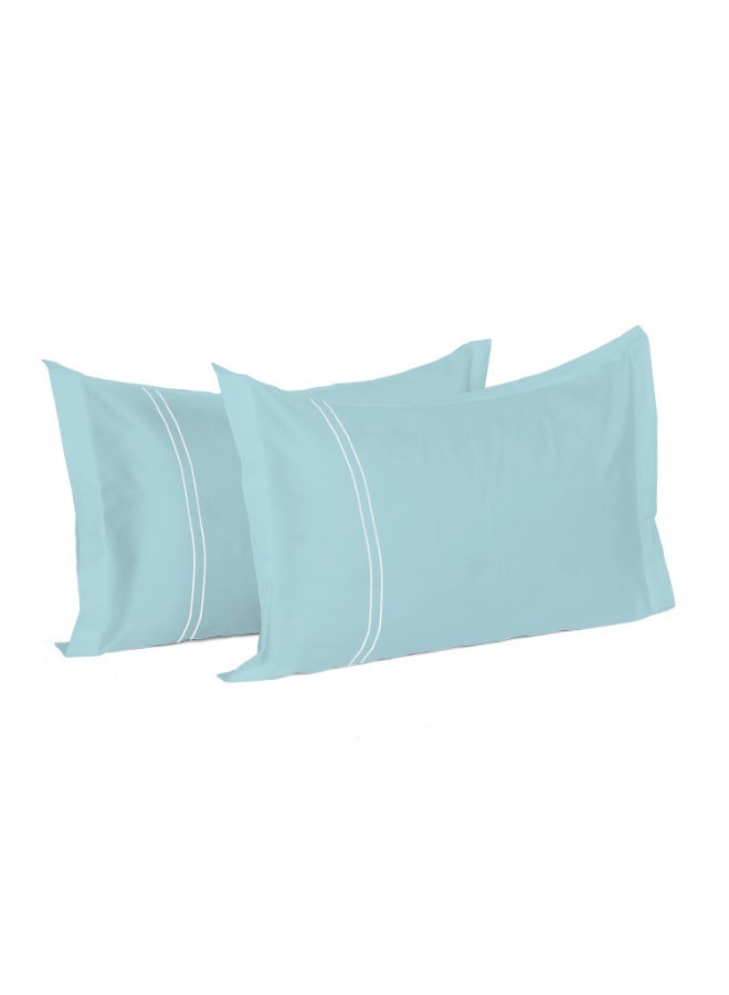 MULBERRY LIVING أغطية وسائد قطنية %   بلون أزرق سماوي عبوة من قطعتين  ×  سم - Image 1