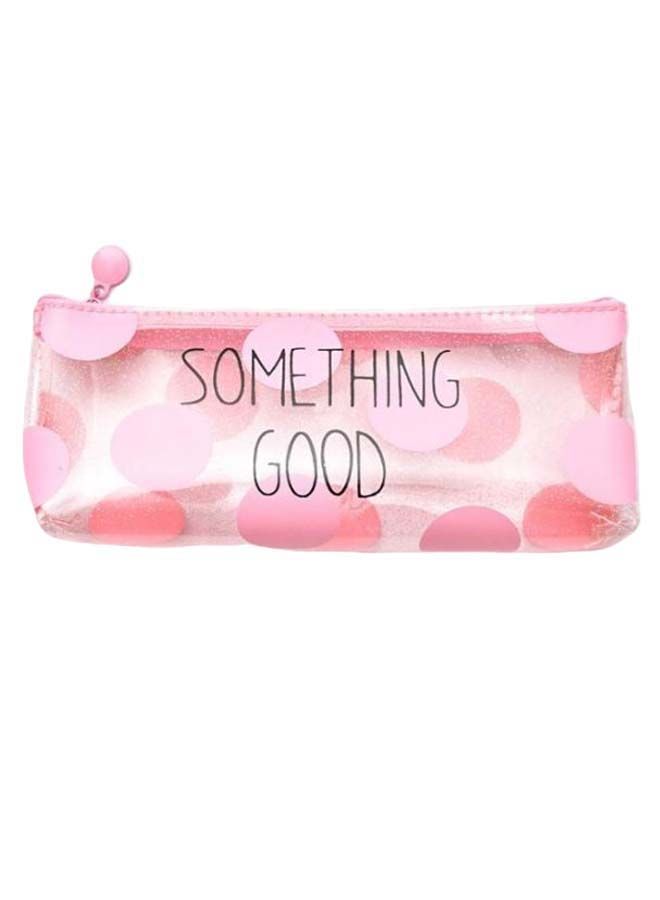 NIBEMINENT Something Good Printed Pencil Case Clear/Pink - Image 1