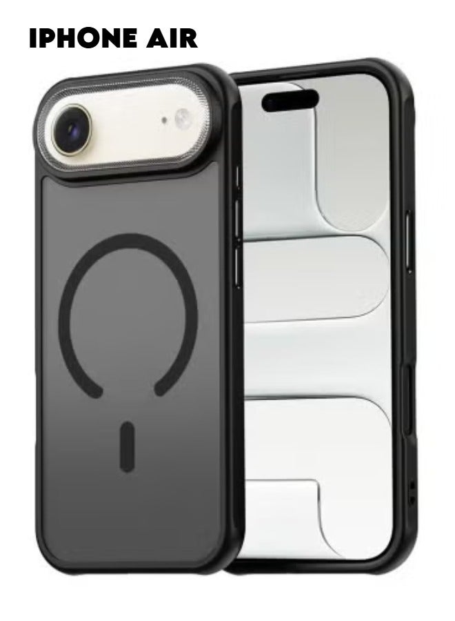 تايجر Apple iPhone Air 5G 2025 Case – Black Hard Silicone Hybrid Translucent Magnetic MagSafe Compatible Slim Cover | Shockproof Scratch-Resistant Lightweight Design | Sleek Anti-Slip Grip with Precise Cutouts for Full Access – Model MCMPMN - Image 1