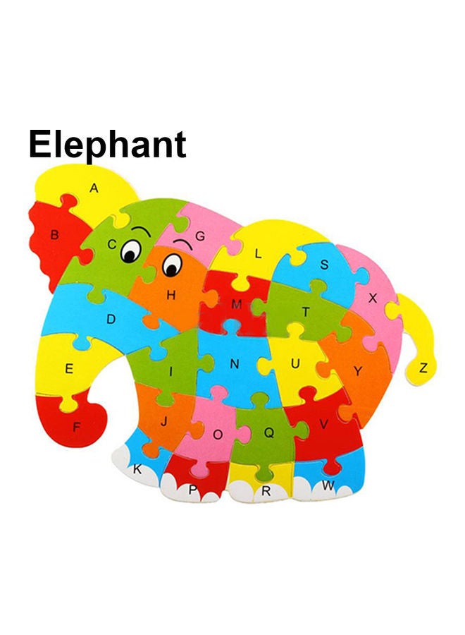 لعبة أحجية قطع تركيب الصور الخشبية بتصميم الحروف الأبجدية العربية على شكل حيوان