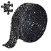 Locacrystal Bling Crystal Resin Rhinestone Diamond RibbonSelfAdhesive Ironon DIY Glitter Gem Stickers for Crafts Cars Clothing Decoration 3cm 3yard Black - Image 2