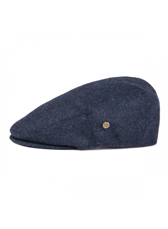 VOBOOM Men's Herringbone Flat Ivy Newsboy Hat Wool Blend Gatsby Cabbie Cap (Navy, 7 1/8) - Image 1