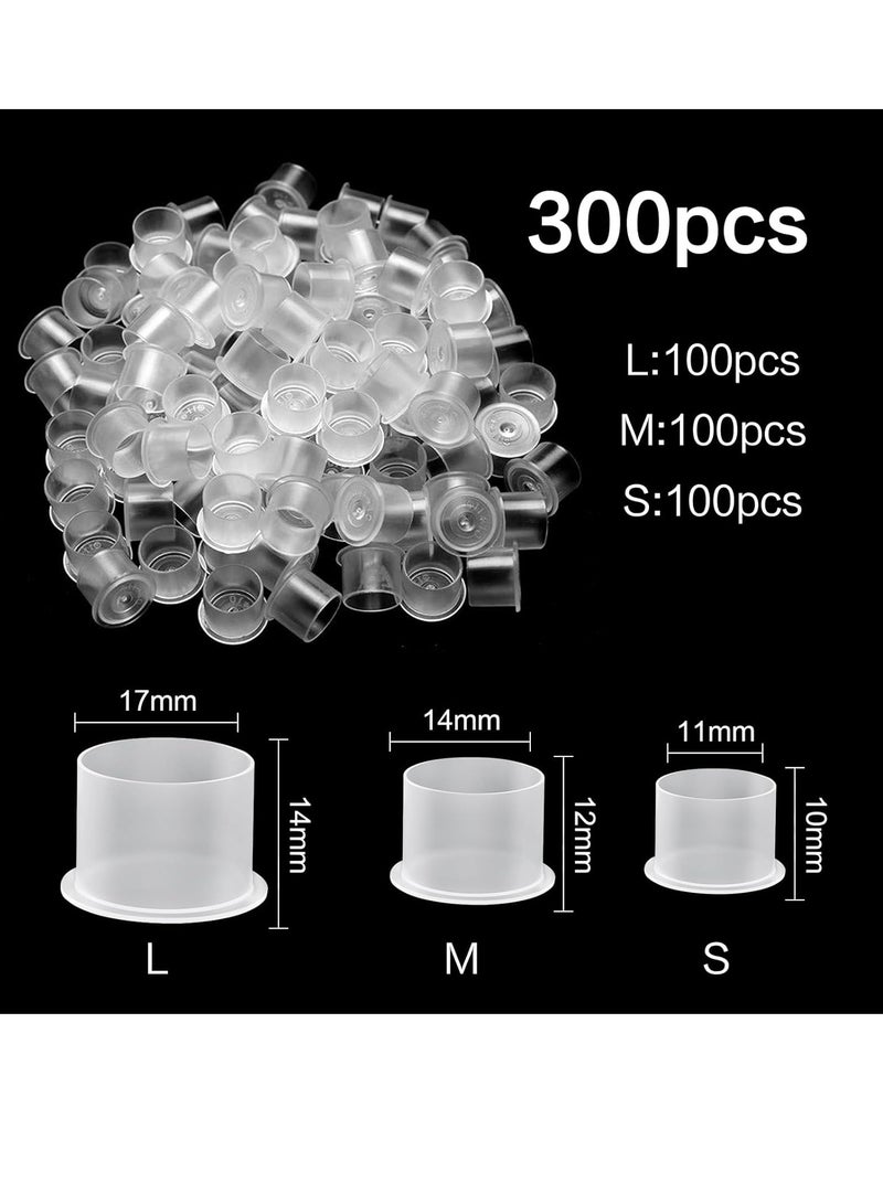 Autdor Tattoo Ink Caps - Autdor Mixed 300Pcs Tattoo Cups 11mm 14mm 17mm Tattoo Ink Cups With Base Microblading Pigment Caps for Tattoo Permanent Makeup Container Cap Tattoo Accessories Tattoo Supplies - Image 4