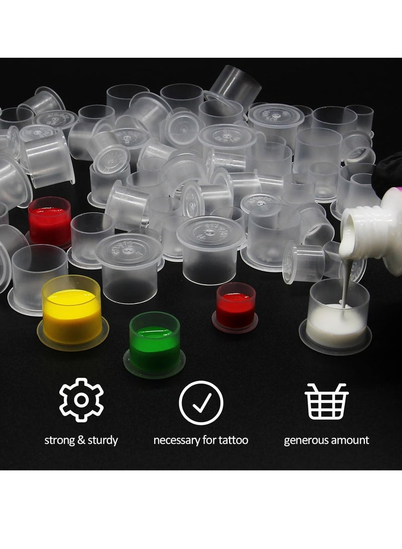 Autdor Tattoo Ink Caps - Autdor Mixed 300Pcs Tattoo Cups 11mm 14mm 17mm Tattoo Ink Cups With Base Microblading Pigment Caps for Tattoo Permanent Makeup Container Cap Tattoo Accessories Tattoo Supplies - Image 3