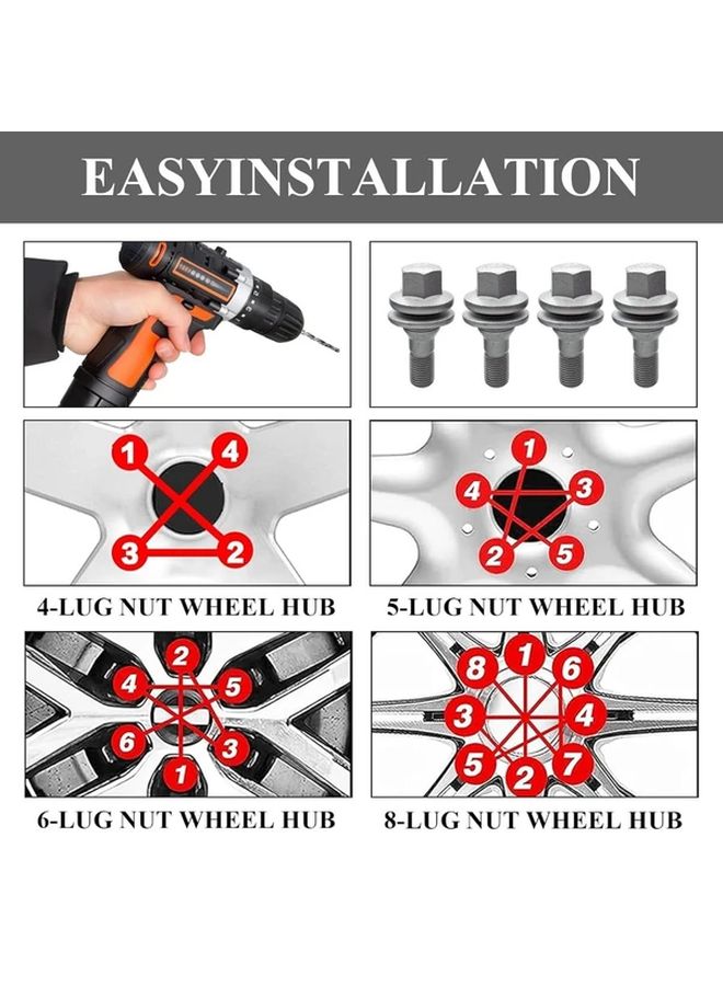 4 Pcs Durable Steel Wheel Bolt Nut Stud Set M12 x 1 25 Thread for Vehicle Upgrades - Image 5