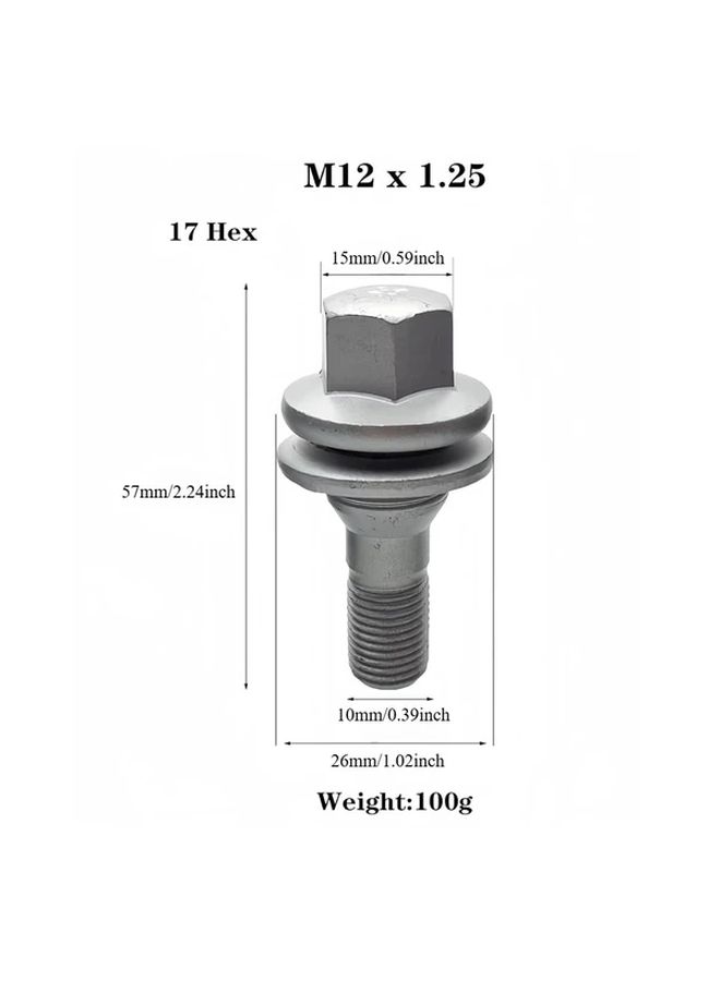 4 Pcs Durable Steel Wheel Bolt Nut Stud Set M12 x 1 25 Thread for Vehicle Upgrades - Image 3