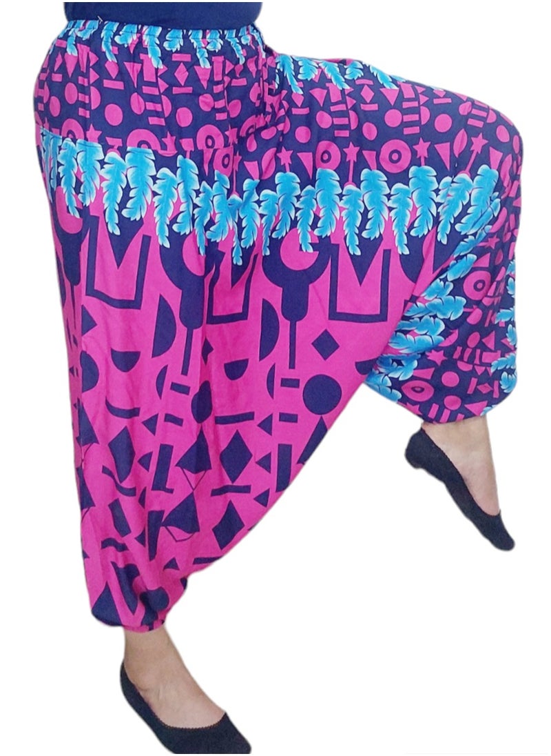 Aladdin pants, multi-colored, viscose material, free size, from 50 to 90 kg