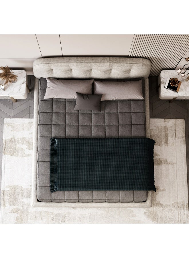 Al Home Queen Bed Linen 200x150x140 cm - Grey - Image 3