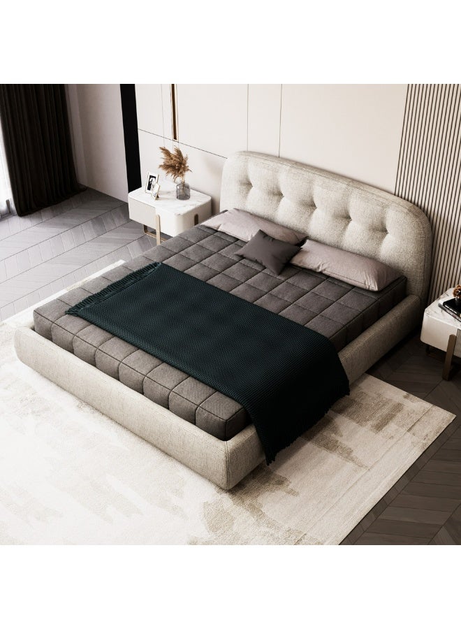 Al Home Queen Bed Linen 200x150x140 cm - Grey - Image 4