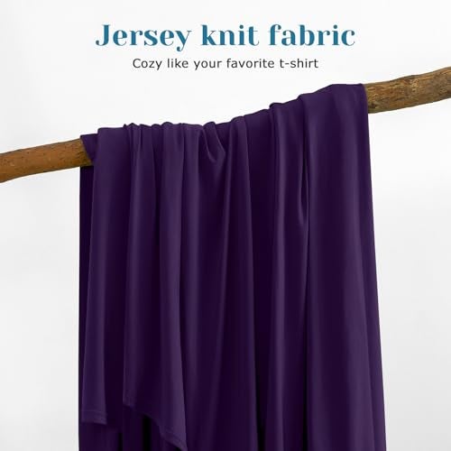 BYSURE 6 Pieces Non-Slip Super Soft Bed Sheet Set(King, Purple), Wrinkle-Free and T-Shirt-Like Spandex Blend Sheets with 18-inch Deep Pocket, 4-Way Soft Stretch Bed Sheets - Image 4