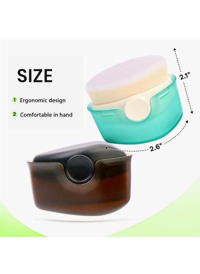 Yoseng - Sunscreen Applicator For Kids2 Pc Baby Sunscreen Applicator Set With Protective Capssunscreen Brush For Face Kabuki Brush For Liquid Foundation Powder Cream Contour Buffing Stippling Blending - Image 1