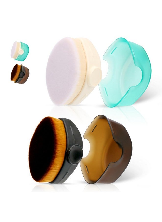 Yoseng - Sunscreen Applicator For Kids2 Pc Baby Sunscreen Applicator Set With Protective Capssunscreen Brush For Face Kabuki Brush For Liquid Foundation Powder Cream Contour Buffing Stippling Blending - Image 1