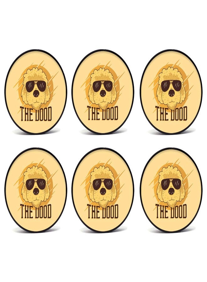 Tinywalk Dog Coaster Wooden Printed Coaster (4X4) inch Set of 6 Pieces - Image 1