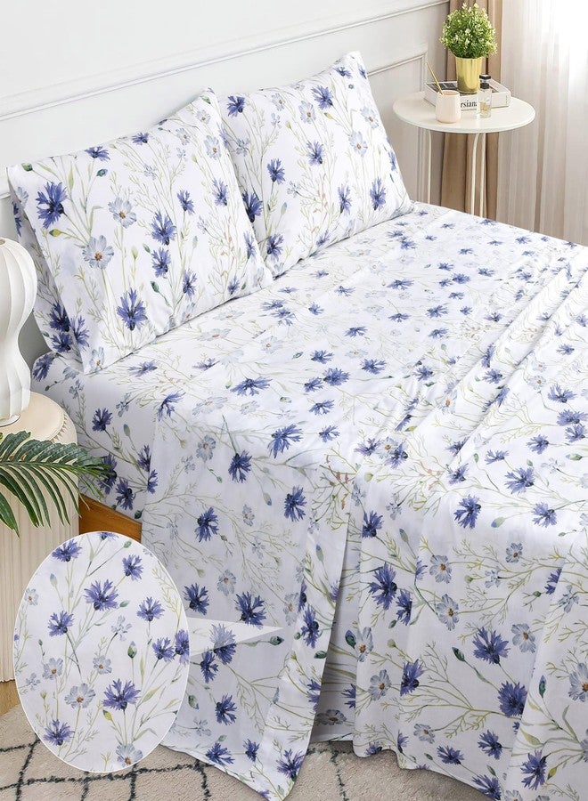 Sleepdown Cotton Bed Sheet Set - Lavender, Full - Image 1
