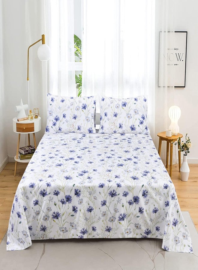 Sleepdown Cotton Bed Sheet Set - Lavender, Full - Image 4