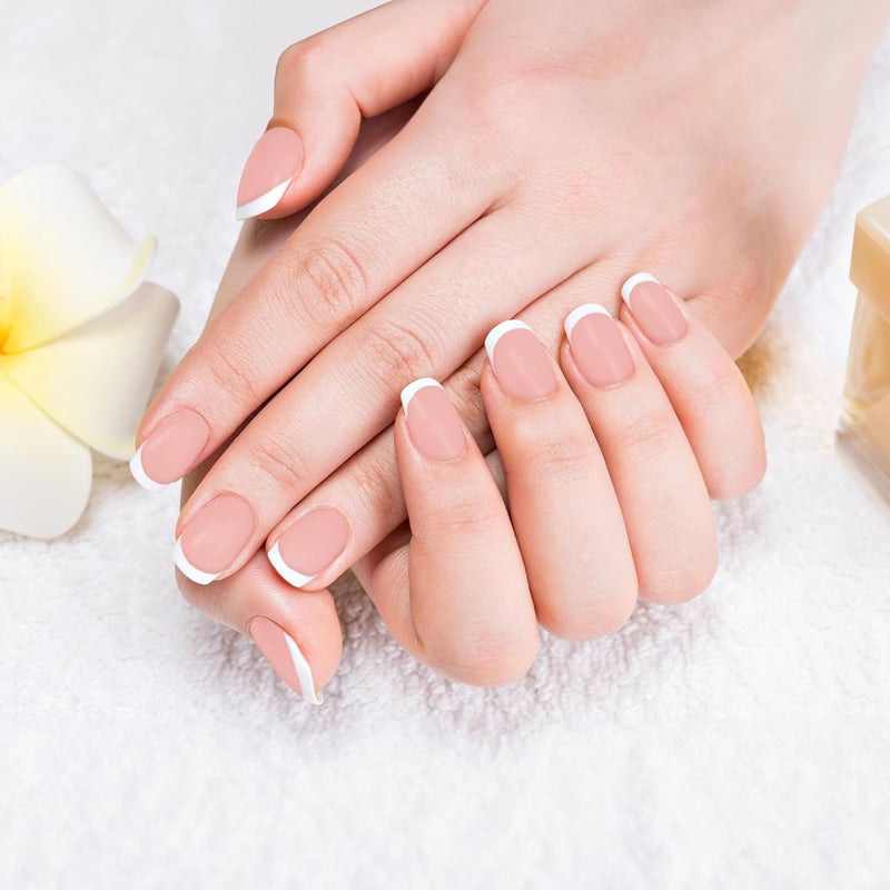 Renee RENEE French Stick On Nails FTN 0124 Reusable Artificial Fake Nail Set Lightweight Long Lasting Easy To Use Quick Fix For Festivals Special Occasions - Image 1